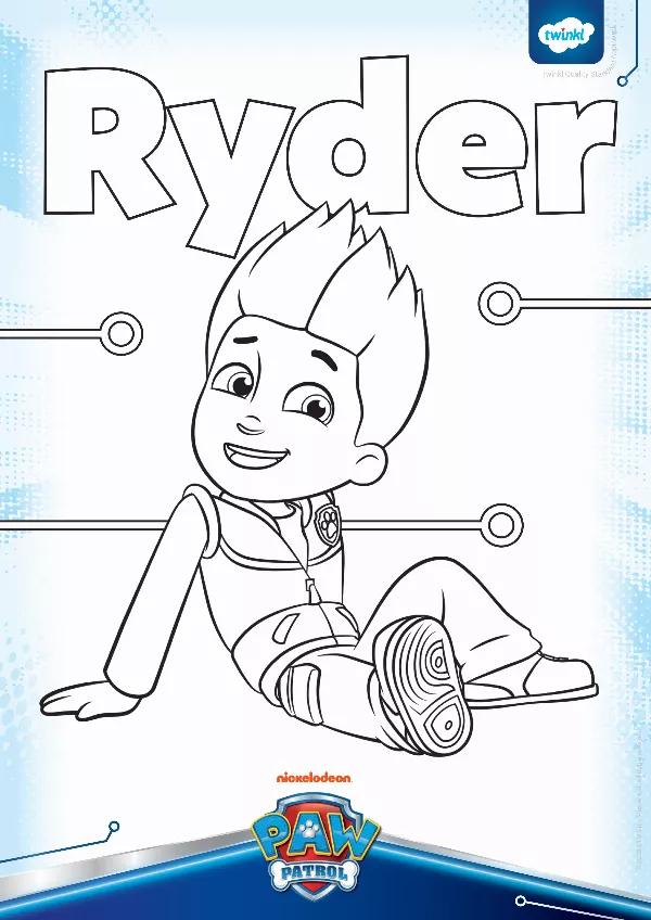 Ryder Colouring Sheet